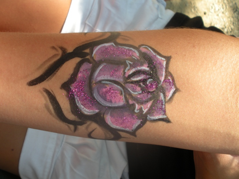 purple rose tattoo. purple rose tattoo